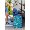 imageCamco PopUp Utility Container  Features Heavy Duty Liner ampamp Zipper Close Lid  Holds 30Gallon KitchenSize Trash Bags  Stands 2Ft Tall ampamp Collapses for RV Storage and Organization 42998Teal