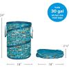 imageCamco PopUp Utility Container  Features Heavy Duty Liner ampamp Zipper Close Lid  Holds 30Gallon KitchenSize Trash Bags  Stands 2Ft Tall ampamp Collapses for RV Storage and Organization 42998Teal