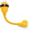 imageCamco PowerGrip 12 Electrical Adapter  30 Amp Male Locking End to 15 Amp Female Standard End 55616
