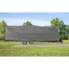 imageCamco Premium RV Cover Fits Travel Trailers 31feet 6inches to 34feet Extremely Durable Design That Protects Against The Elements Dark Gray with a RV Pattern Print 5639024 to 26ft