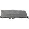 imageCamco Premium RV Cover Fits Travel Trailers 31feet 6inches to 34feet Extremely Durable Design That Protects Against The Elements Dark Gray with a RV Pattern Print 5639024 to 26ft