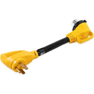 imageCamco 18 Heavy Duty Locking Female PowerGrip Adapter with Innovative 90 Degree Bend Design50 Standard Male  50 AMP 21052Standard Packaging