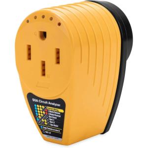 imageCamco Power Grip CamperRV Power Defender 50Amp Circuit Analyzer  Features Integrated Surge Protection and Fault Indication  Protect RVs from Power Surges and Faulty Electrical Connections 55309One Size