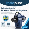 image:imageCamco Tastepure 4in1 Adjustable RV Water Pressure Regulator  Combines a 90 RV Hose Elbow Design Pressure Gauge Adjustable Regulator amp ShutOff Valve in One RV Accessory 40065