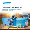 image:imageCamco Tastepure RV Freshwater Kit  Includes Tastepure RV Water Filter Flexible Hose Protector EvoFlex 25 Drinking Water Hose Brass RV Water Pressure Regulator amp Carrying Basket 20160