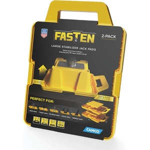 image:imageCamco Fasten Large RV Stabilizer Jack Pads 2Pack  Compatible wVarious Jacks amp RV Leveling Blocks on Any Terrain  Delivers 34 Lift amp Measures x 12 12 L x 17 14 W x 34 H 44540