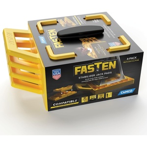 image:imageCamco Fasten RV Stabilizer Jack Pads 4Pack  Compatible wVarious Jacks amp RV Leveling Blocks on Any Terrain  Offers 1 Lift amp Measures 11 W x 8 12 D x 1 78 H 44565