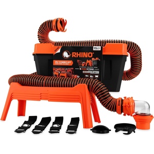 image:imageCamco RhinoEXTREME 15 Combo RV Sewer Hose Kit  AllinOne Sewer Hose Solution  12Piece Combo Kit Includes Storage Box for Nesting Support amp Camper Organization 43076